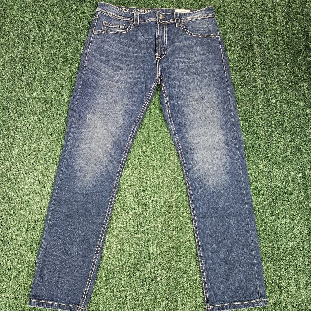 TK Axel Mens 36x34 Athletic Fit Medium Wash Denim Blue Jeans Western Cowboy